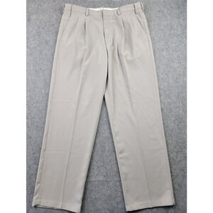 LL Bean Dress Pants Men’s 38x32 Beige Classic Trousers Pleated